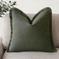 Foindtower Decorative Linen Fringe Throw Pillow Covers Cozy Boho Farmhouse by Foindtower