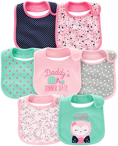 Simple Joys Baby Girl's 7 pack teething bib Accessory, One Size by SimpleJoysbyCarters