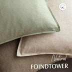 Foindtower Linen Solid Decorative Throw Pillow Cover 24x24 Inch Light Green - Image 4