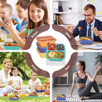 TOUWMX Bento Box For Kids, 4 Pack 3 Compartments Lunchable Meal Prep Containers - Image 4