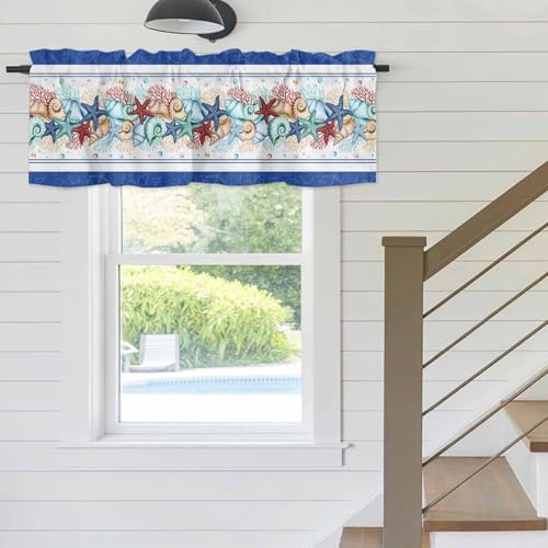 Vandarllin Coastal Beach Kitchen Curtains Valances - Image 3