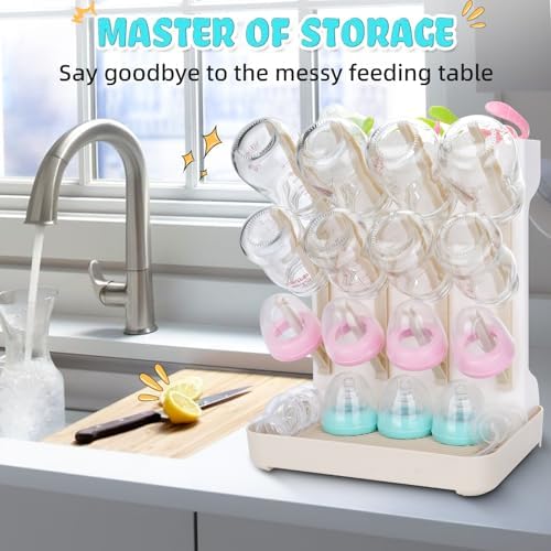 Baby Bottle Drying Rack: Space Saving Vertical Bottle Drying Holder - Image 2