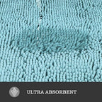Yeaban Chenille Baby Blue Bathroom Rug 30"x50", Non-Slip Rubber Backing - Image 4