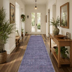 JOLLYVOGUE Runner Rug, 2x8 Washable Vintage Floral Rug, Twilight Purple by JOLLYVOGUE