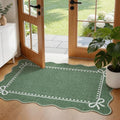 Garvee Scalloped Bow Rug Washable 2x3 Area Rug by Garvee