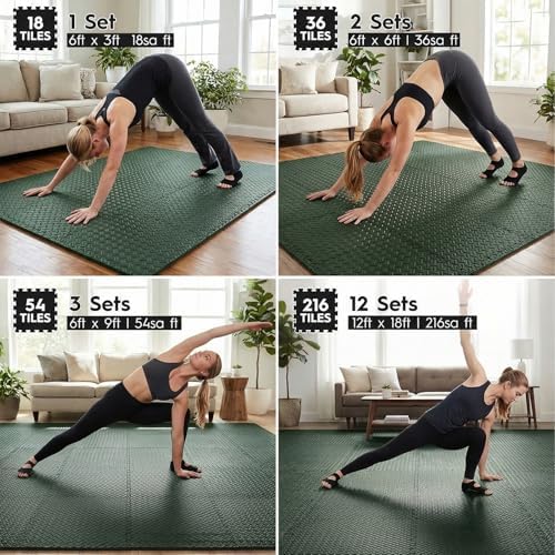 18 Pcs EVA Foam Floor Tiles, Puzzle Exercise Mat Set - Image 3