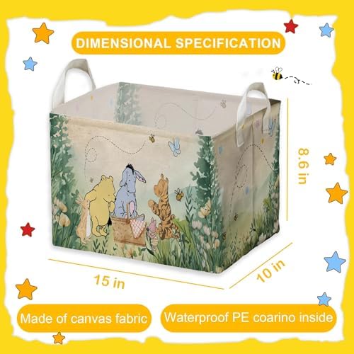 Winnie Nursery Decor, the Pooh Baby Stuff, Winnie Storage Nursery Basket - Image 2
