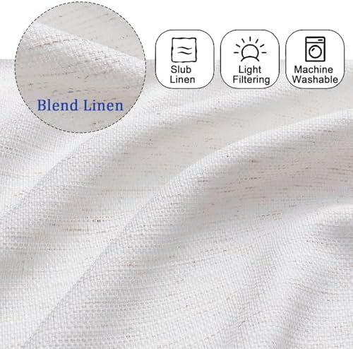 Chyhomenyc Blend Linen Valance for Windows, Light Filtering Blend Linen Solid - Image 3