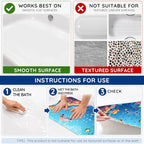 LNOND Bath Mat for Tub, Sea Turtles Bathtub mat Non Slip, Ocean World Bath Mats - Image 7