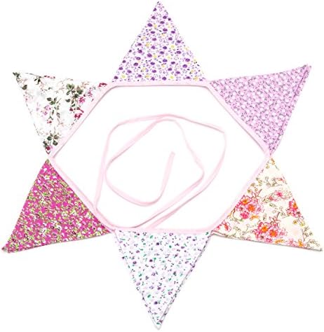 LOVENJOY Pink Floral 100% Cotton Bunting Banner - Image 3