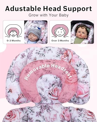 Infant Car Seat Insert with Extra Headrest, Adjustable Carseat Head Support - Image 3