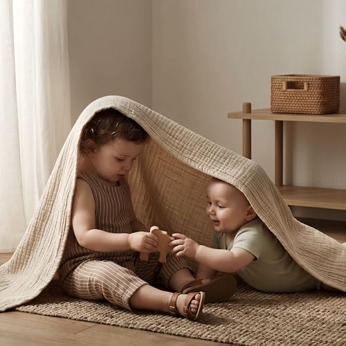 Muslin Swaddle Blankets for Newborn, 3 Pack Breathable Soft Receiving Blanket - Image 3