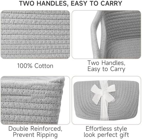 3 Pack Small Storage Baskets for Organizing, 11.8×7.8×5.1" - Image 5