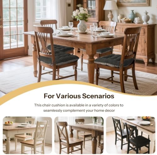 Chair Cushions for Dining Chairs Set of 4, Dark Grey - Image 5