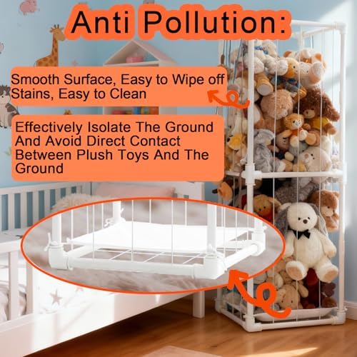 Stuffed Animal Storage Organizer, Upgraded Quick-Lock Vertical Toy Holder - Image 5