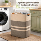 Laundry Hamper, Cotton Rope Laundry Basket - Image 2