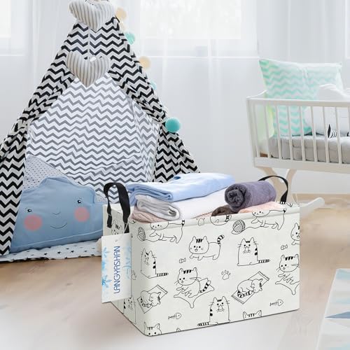 Rectangular Collapsible Cat Storage Basket Nursery Toy Organizer - Image 4