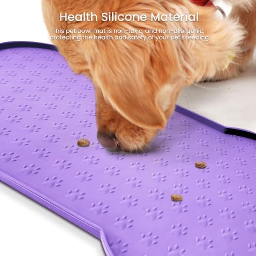 PWTAA Dog Food Mat Anti-Slip Silicone Dog Bowl Mat Thicker Pet Placemat - Image 5
