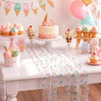 4 Pcs Sprinkles Table Runner 29x70 Inch White Tulle Ice Cream - Image 6