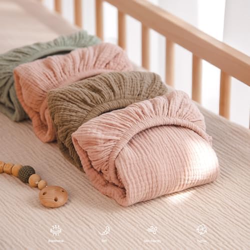 lulumoon Muslin Changing Pad Cover: 32x16 Fit Standard Rectangle Pad - Image 5