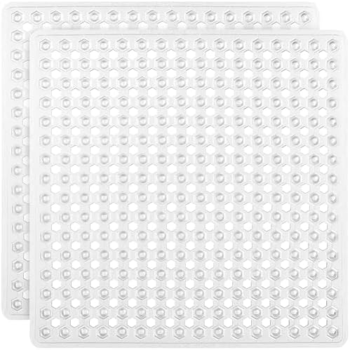 GORILLA GRIP Square Shower Stall Mat, Bathtub Floor Mat, 21x21 Clear by GorillaGrip