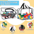 6 Pcs Widen XL Toy Storage Bags Waterproof Clear Toy Organizer - Image 3