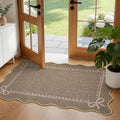 Garvee Scalloped Bow Rug Washable 2x3 Area Rug by Garvee