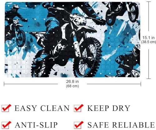 Shower Mat Non Slip, Motorcycles Anti Slip Bath Mat - Image 3