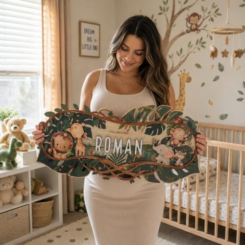 Custom Safari Nursery Name Sign - Image 2