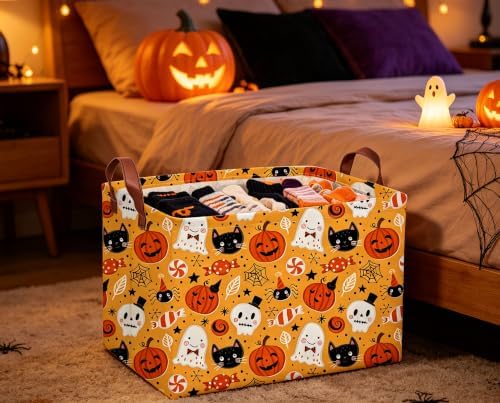 Rectangle Kids Baskets Halloween Basket Candy Storage Bin - Image 4