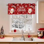 Red Merry Christmas Valance Curtains - Image 2