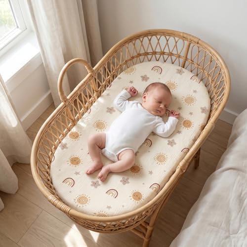 100% Muslin Cotton Baby Bassinet Sheets - Image 2