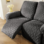 vctops 6 Pieces Geometric Jacquard Plush Recliner Loveseat Slipcovers Soft - Image 7
