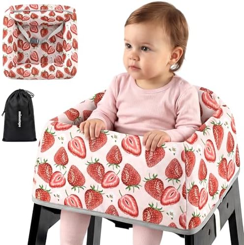 Mamatepe Baby High Chair Cover, Restaurant Seat Liner | Red Strawberry by Mamatepe