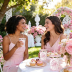 WRAPAHOLIC 50 Pcs Floral Paper Cups - 9 oz Pink Toile Flower Disposable Cup - Image 4