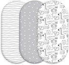 Baby Bassinet Sheets Girl Boy, 3 Pack Fitted Bassinet Sheet by CivaruaKids