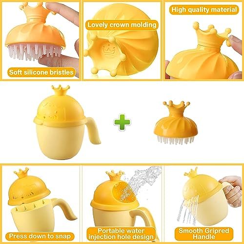 Baby Shower Cap Shield, Baby bath set shower cap/water cup/massage brush - Image 5
