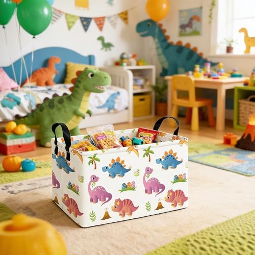 Rectangular Collapsible Cute Dinosaur Storage Basket Toy Organizer - Image 5