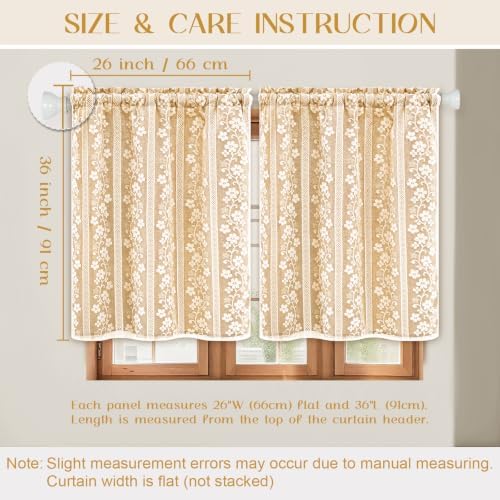 ASPMIZ Linen Kitchen Curtains 36 Inch Double Layer Kitchen Window Curtains - Image 6