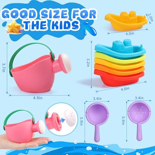 Baby Bath Toys for Kids Ages 1-3 8PCS Toddler Bath Toys Mold Free and 1PCS Toy - Image 2
