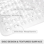 Non-Slip Bathtub and Shower Mats, Power Grip Bath Mat 35 x 16.3 Inch - Image 2