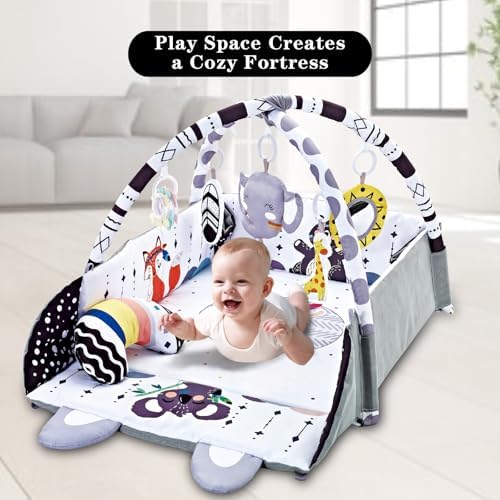 Baby Gym Play Mat, 8-in-1 Tummy Time Mat & Activity Gym, Washable Ball Pit - Image 6