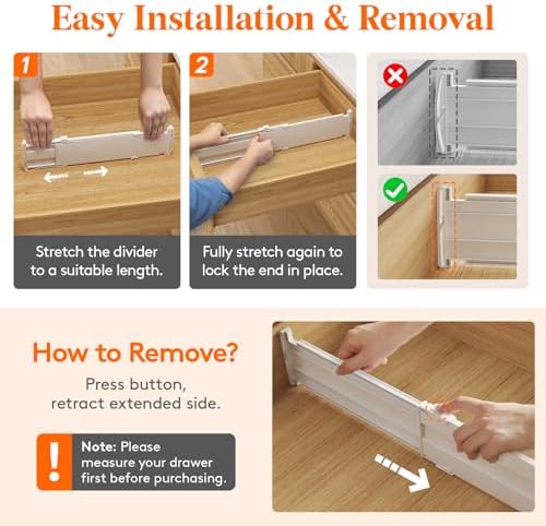 Lifewit 9 Pack 4" High Drawer Dividers, Adjustable Drawer Organizer Clothes - Image 5