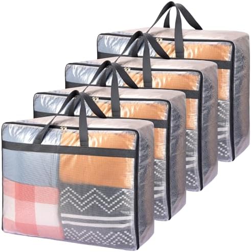 Fixwal Storage Bags 4 Pack 75L XL Mesh Clear by Fixwal