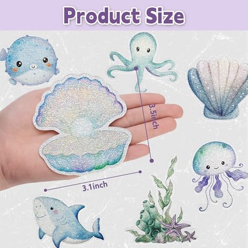 Secopad Soft Blue Ocean Life Non Slip Bathtub Stickers - Image 2