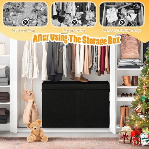 Large Toy Storage Box with Lid, Collapsible Kids Toy Chest - Image 4