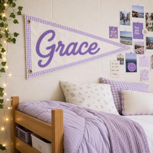 Custom Embroidered Name Pennant Flag Personalized Dorm Room Decor Banner - Image 2