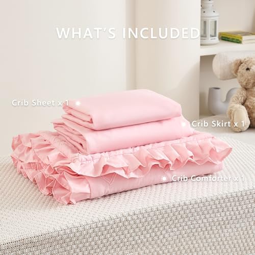 3-Piece Tufted Ruffle Crib Bedding Set - Image 5