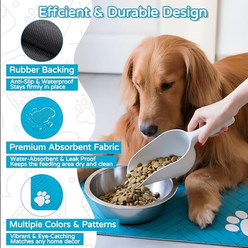 Dog Cat Food Mat, Absorbent Pet Feeding Mat - Image 4