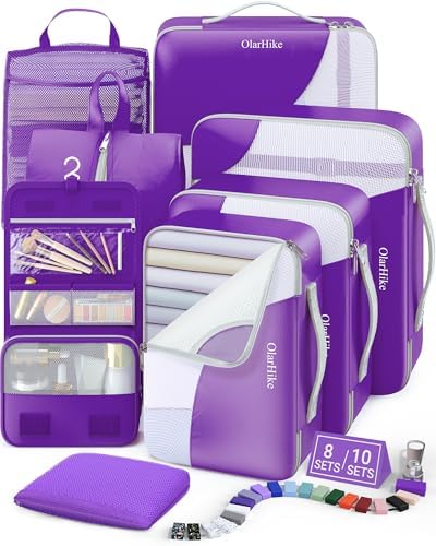 OlarHike 8 Set Packing Cubes for Travel, Gifts for Women Mom, Anti-Tearing by OlarHike